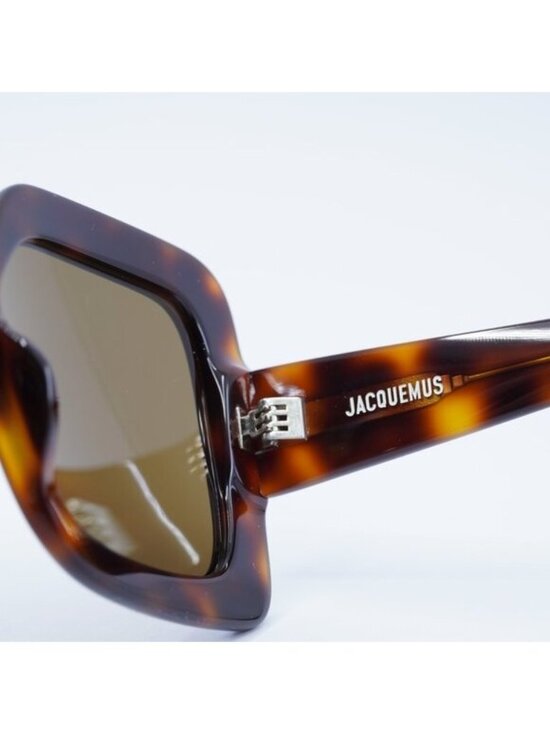 Jacquemus CARRE ROND JAC/10 C2 Sunglasses Havana Geometric Frame, Brown Lenses main image 10